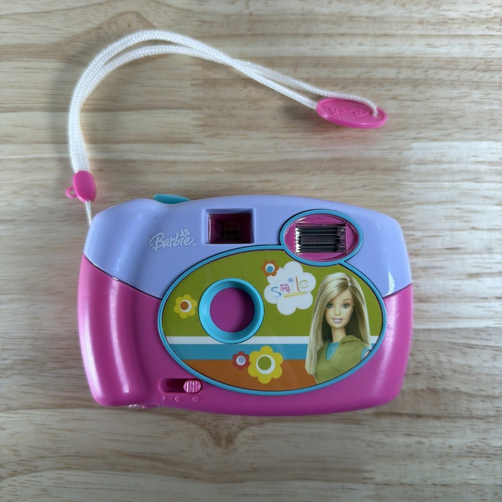 Vtg Barbie 35MM Point & Shoot Film Camera With Flash Empty As Is